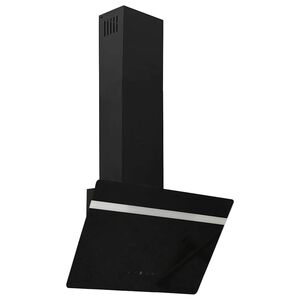 vidaXL Cappa a Parete 60 cm in Acciaio e Vetro Temperato Nero