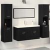vidaXL Set di mobili per il bagno 4 pcs Rovere Nero Legno multistrato
