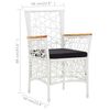vidaXL Set da Pranzo da Giardino 7 pz in Polyrattan Bianco
