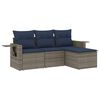vidaXL Set Divani da Giardino 4 pz con Cuscini Grigio in Polyrattan