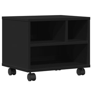 vidaXL Supporto per Stampante con Ruote Nero 41x32x34,5 cm