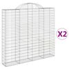 vidaXL Cesti Gabbioni ad Arco 2 pz 200x30x180/200 cm Ferro Zincato