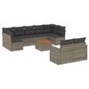 vidaXL Set Divano da Giardino 10 pz con Cuscini Grigio in Polyrattan