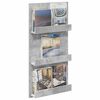 vidaXL Scaffale per riviste Grigio cemento 51 x 11 x 102 cm