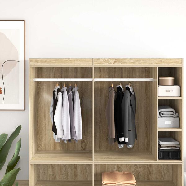 vidaXL Asta per armadio 2 pcs Argento 764 x 15 x 29 mm