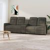 vidaXL Divano Massaggio a 4 Posti con Portabicchieri Grigio Scuro