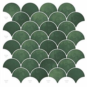 vidaXL Piastrella a scaglie di pesce 10 pz Verde Scuro 30 x 30 cm