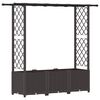 vidaXL Letto Rialzato con Griglia e Tetto Marrone 162,5 x 40 x 136 cm