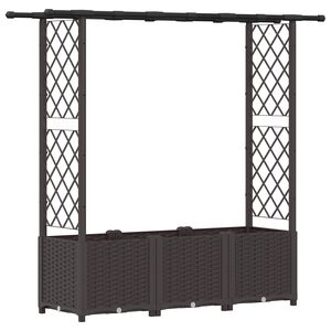 vidaXL Letto Rialzato con Griglia e Tetto Marrone 162,5 x 40 x 138 cm