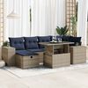 vidaXL Set Divani Giardino 7 pz con Cuscini Marrone Polyrattan Acacia
