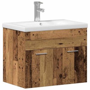 vidaXL Mobile da Bagno con porta Legno vecchio 60 x 38,5 x 46 cm
