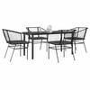 vidaXL Set da Pranzo da Giardino con Cuscini 5 pz Polyrattan Vetro