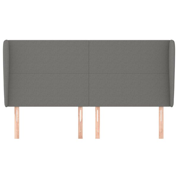 vidaXL Testiera ad Orecchio GrigioScuro 203x23x118/128cm in Tessuto