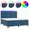 vidaXL Letto a Molle con Materasso e LED Blu Scuro 160x200 cm