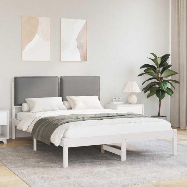 vidaXL Letto con Testiera Rivestita Grigio chiaro 120 x 200 cm