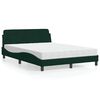 vidaXL Letto con Materasso Dover Verde Scuro 140x190 cm in Velluto