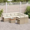 vidaXL Set Divano da Giardino con cuscino 9 pcs Beige e Crema