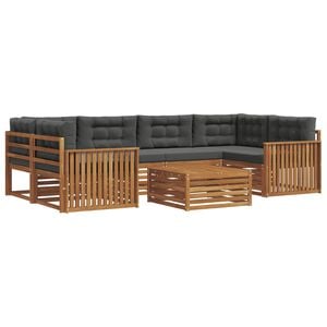 vidaXL Set di divani da esterno 7 pz Naturale e Antracite