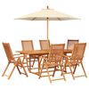 vidaXL Set da pranzo da esterno con ombrellone 8 pz 6-Posti
