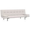 vidaXL Divano Letto con 2 Cuscini Similpelle Regolabile Bianco Crema
