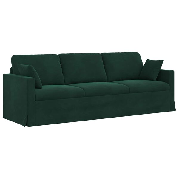 vidaXL Divano Verde Scuro 228 x 78 x 80 cm Velluto