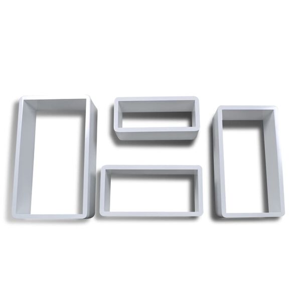 vidaXL Set Scaffali a Cubo 4 pz Bianco