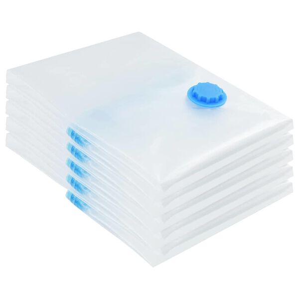 vidaXL Sacchetti per Stoccaggio 5 pcs Trasparente e Blu 60 x 40 cm