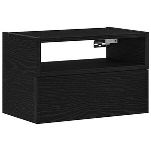 vidaXL Comodino a Muro Nero 45x26x28,5 cm