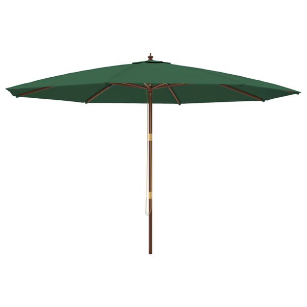 vidaXL Ombrellone da Giardino con Palo in Legno Verde 400x273 cm