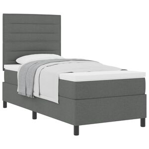 vidaXL Letto a molle con materasso Grigio scuro 80 x 200 cm Tessuto
