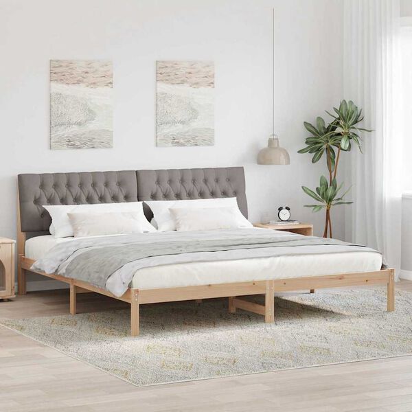 vidaXL Letto con Testiera Rivestita con testiera Marrone 200 x 200 cm