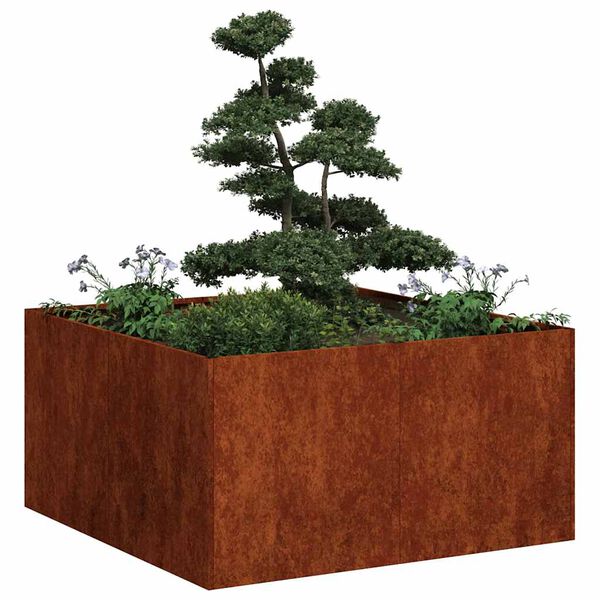 vidaXL Fioriera Arrugginita 80x80x40 cm in Acciaio Corten