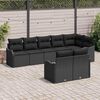 vidaXL Set Divano da Giardino con archiviazione 8 pcs Nero polyrattan