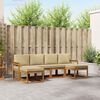 vidaXL Set di divani da esterno con cuscino 6 pcs Naturale e Beige
