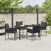vidaXL Set da Pranzo per Giardino 5 pcs Nero e Grigio Rattan in PE