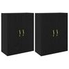 vidaXL Mobiletto a muro 2 pcs Rovere Nero 69,5 x 34 x 90 cm