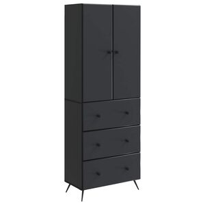 vidaXL Set di armadi 2 pcs Nero 66 x 34,5 x 90 cm Legno ingegnerizzato