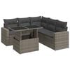 vidaXL Set Divano da Giardino 6 pz con Cuscini Grigio in Polyrattan