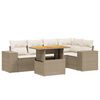 vidaXL Set Divano da Giardino 6 pz con Cuscini Beige in Polyrattan