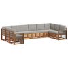 vidaXL Set divano sezionale 10 pcs Grigio Naturale e Chiaro