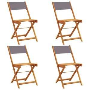 vidaXL Sedie Pieghevoli 4pz Antracite Tessuto Legno Massello