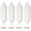 vidaXL Paraurti per Gommone 4 pz Bianchi &Oslash; 14x50 cm in PVC