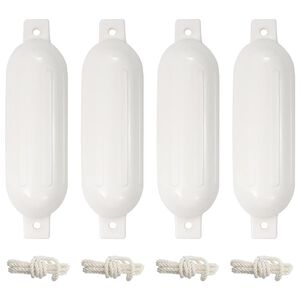 vidaXL Paraurti per Gommone 4 pz Bianchi &Oslash; 14x50 cm in PVC