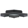 vidaXL Set Divani da Giardino 6 pz con Cuscini in Polyrattan Nero