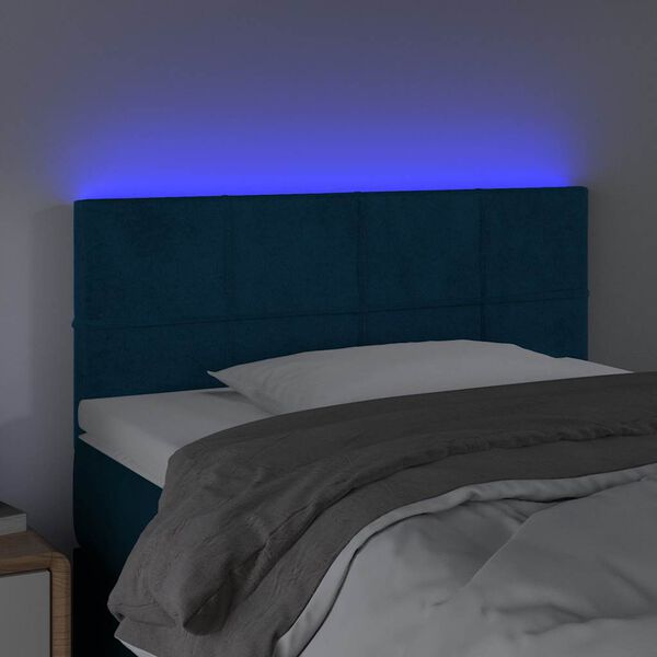 vidaXL Testiera a LED Blu Scuro 80x5x78/88 cm in Velluto