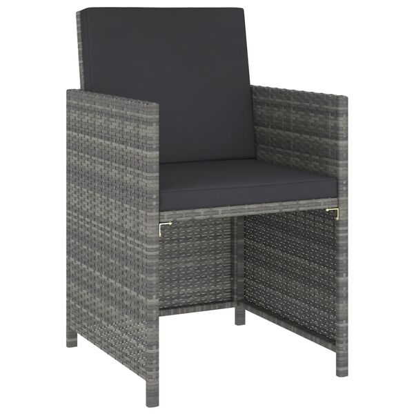 vidaXL Set Pranzo da Giardino 6 pz Polyrattan e Legno d'Acacia Grigio