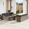 vidaXL Set Divano da Giardino con cuscino 11 pcs Grigio polyrattan
