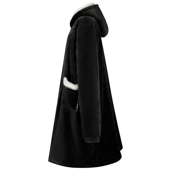 vidaXL Felpa coperta Nero s Pile e Flanella