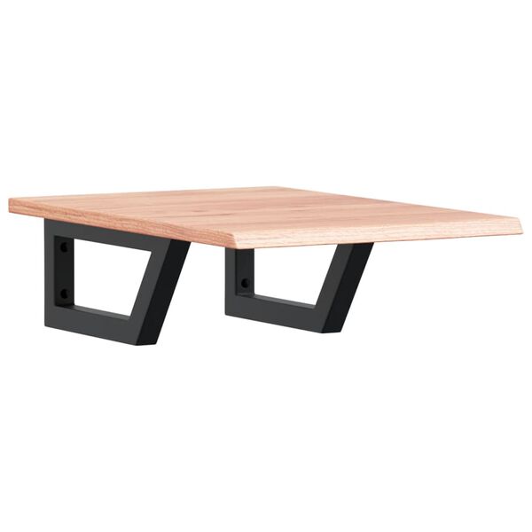 vidaXL Ripiano a Parete per Lavabo in Acciaio e Massello di Rovere