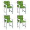 vidaXL Cuscini Sedia Schiena Bassa 4 pz Verde M&eacute;lange 100x50x7 Tessuto